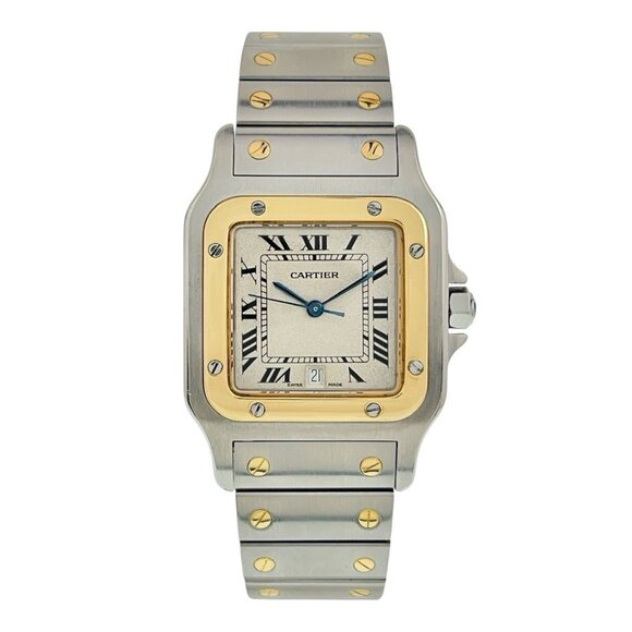 Cartier Santos Galbee Gold & Steel Off White Dial Quartz Unisex Watch 187901 - Picture 1 of 9